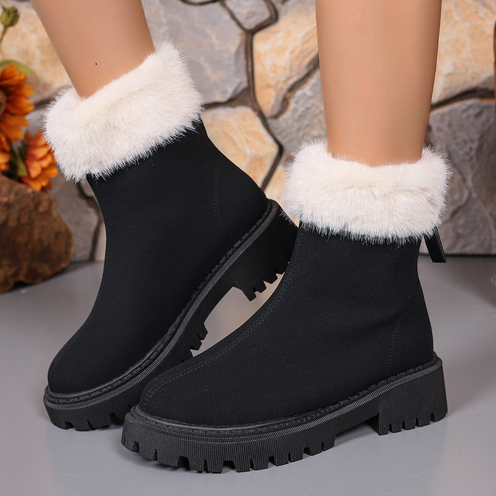 Square Heeled Snow Boots Winter 