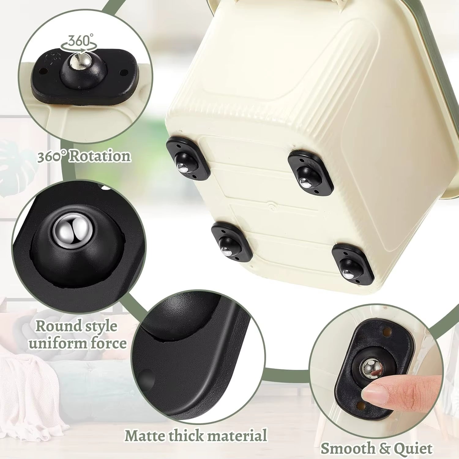 Self-Adhesive Universal Pulley Wheels