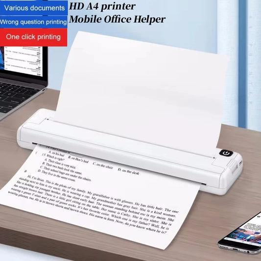 Portable Wireless A4 Thermal Printer Inkless 