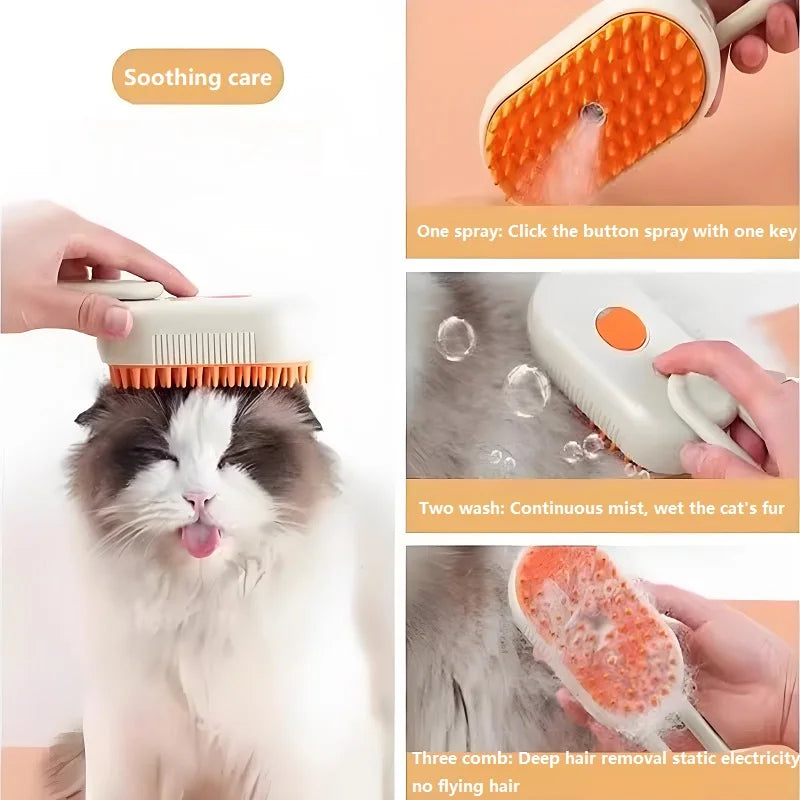 Dog Cat Steam Brush 