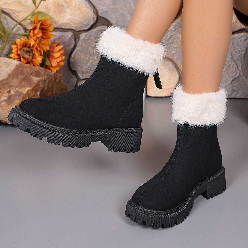 Square Heeled Snow Boots Winter 
